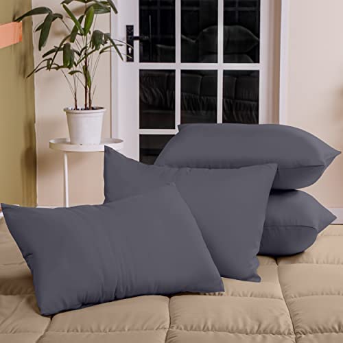 4 Pack Soft Pillowcases - Standard Size Grey