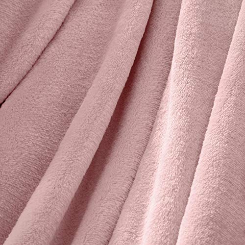 Soft Pink Fleece Blanket for Bed and Sofa