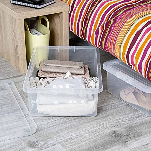 5-Pack Underbed Stackable Plastic Storage Boxes