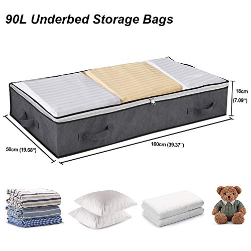 Large Underbed Storage Bags with Handles - 4 Pack