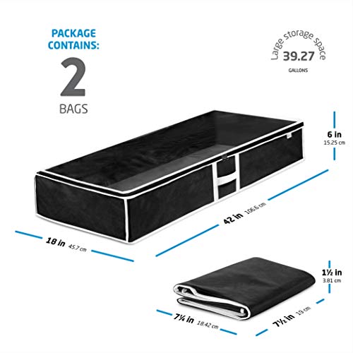 2-Pack Premium Underbed Storage Bags with Zips
