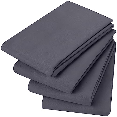 4 Pack Soft Pillowcases - Standard Size Grey