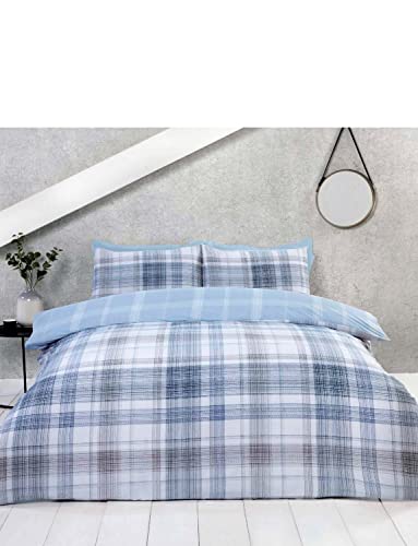 Blue Checked Reversible Bunk Bed Duvet Cover Set