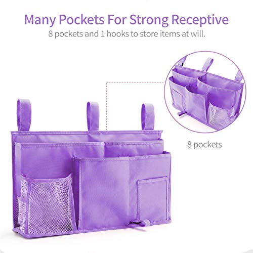Hanging Bed Organizer for Bunk Beds (Purple)
