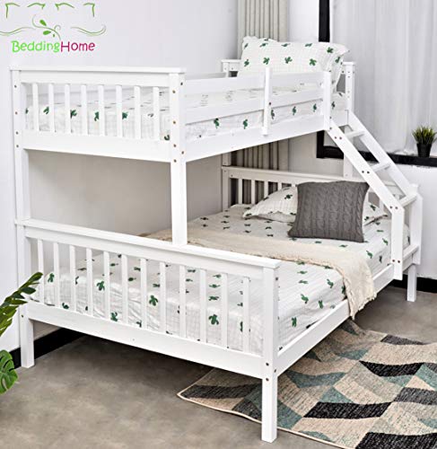 Grey and White Triple Bunk Bed for Adults and Children