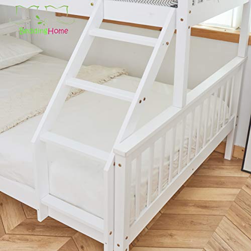 Grey and White Triple Bunk Bed for Adults and Children