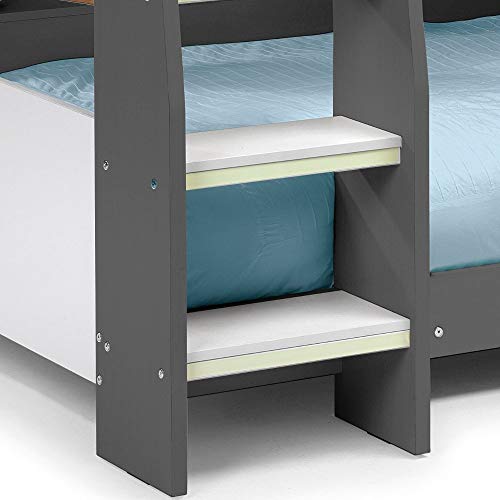 Domino Grey Wooden Bunk Bed with Storage