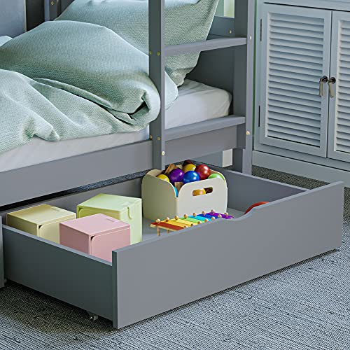 Gemini Bunk Bed with Drawer - Grey