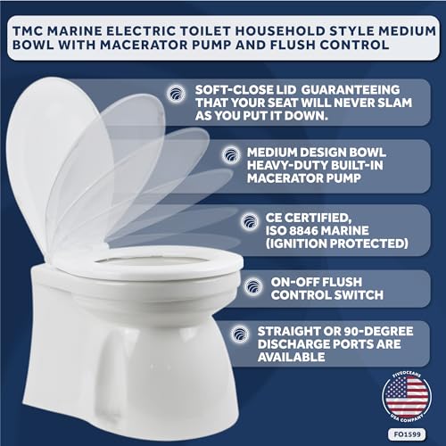TMC Electric Marine Toilet with Soft-Close Lid