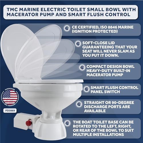 Electric Marine RV/Boat Toilet - TMC Compact Macerator