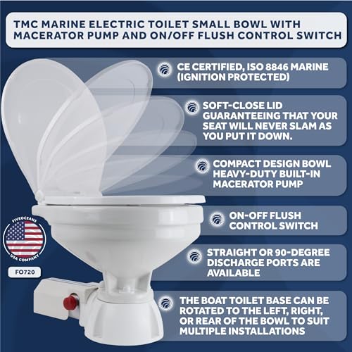 Electric Marine RV Toilet with Macerator Pump - FO720