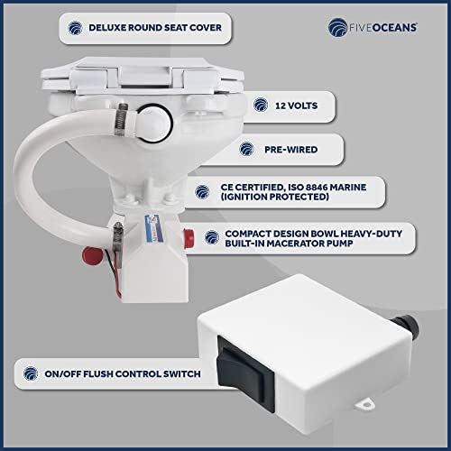 Electric Marine RV Toilet with Macerator Pump - FO720