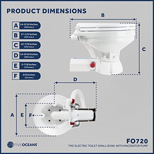 Electric Marine RV Toilet with Macerator Pump - FO720