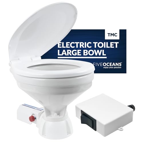 Electric Marine Toilet with Built-In Macerator Pump