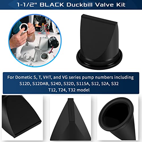 1-1/2" Black Duckbill Valve Kit - 4 Pack