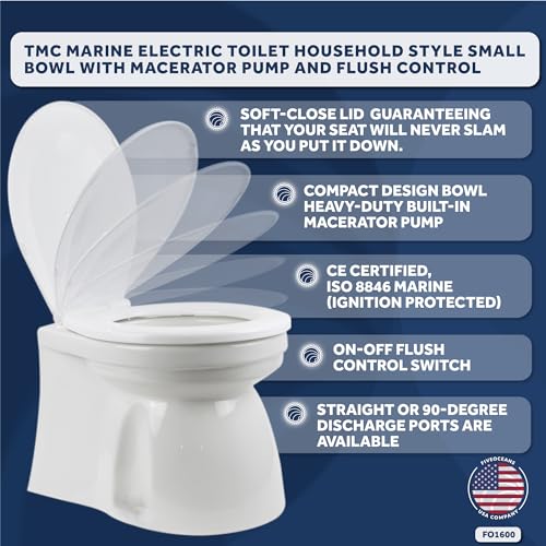 Compact Electric Marine Toilet with Macerator Pump