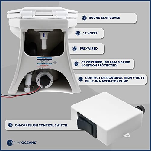 Compact Electric Marine Toilet with Macerator Pump