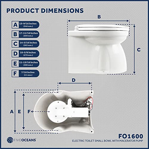 Compact Electric Marine Toilet with Macerator Pump