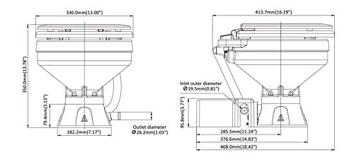 Seaflo 12V Electric Marine Toilet Boating Head
