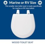 White Enameled Wood Marine Toilet Seat