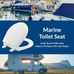 White Enameled Wood Marine Toilet Seat
