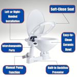 SEAFLO Manually Operated Marine Toilet Boating Head