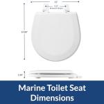 White Enameled Wood Marine Toilet Seat