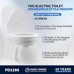 Electric Boat Toilet with Macerator Pump - FO1599