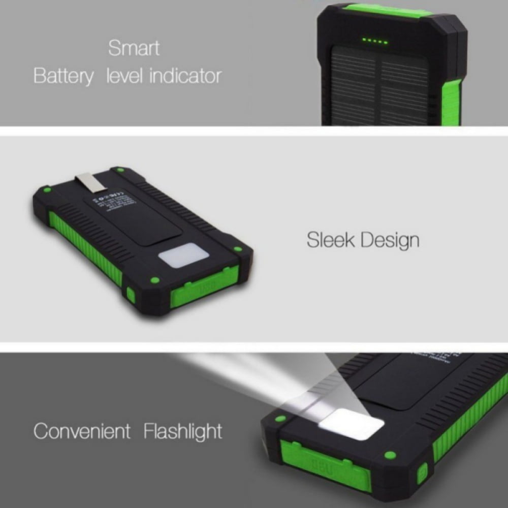 Waterproof Solar Power Bank for Phones: 50000mah Dual-USB