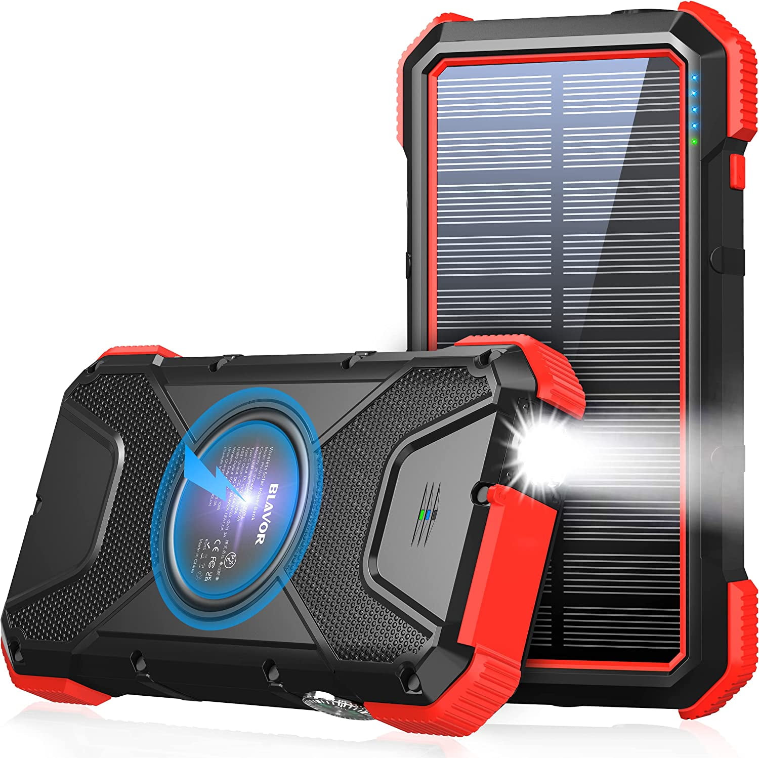 BLAVOR Solar Power Bank with Qi Charging
