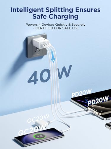 Aioneus 4-Port USB C Wall Charger