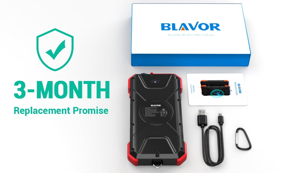 BLAVOR Solar Power Bank with Qi Charging