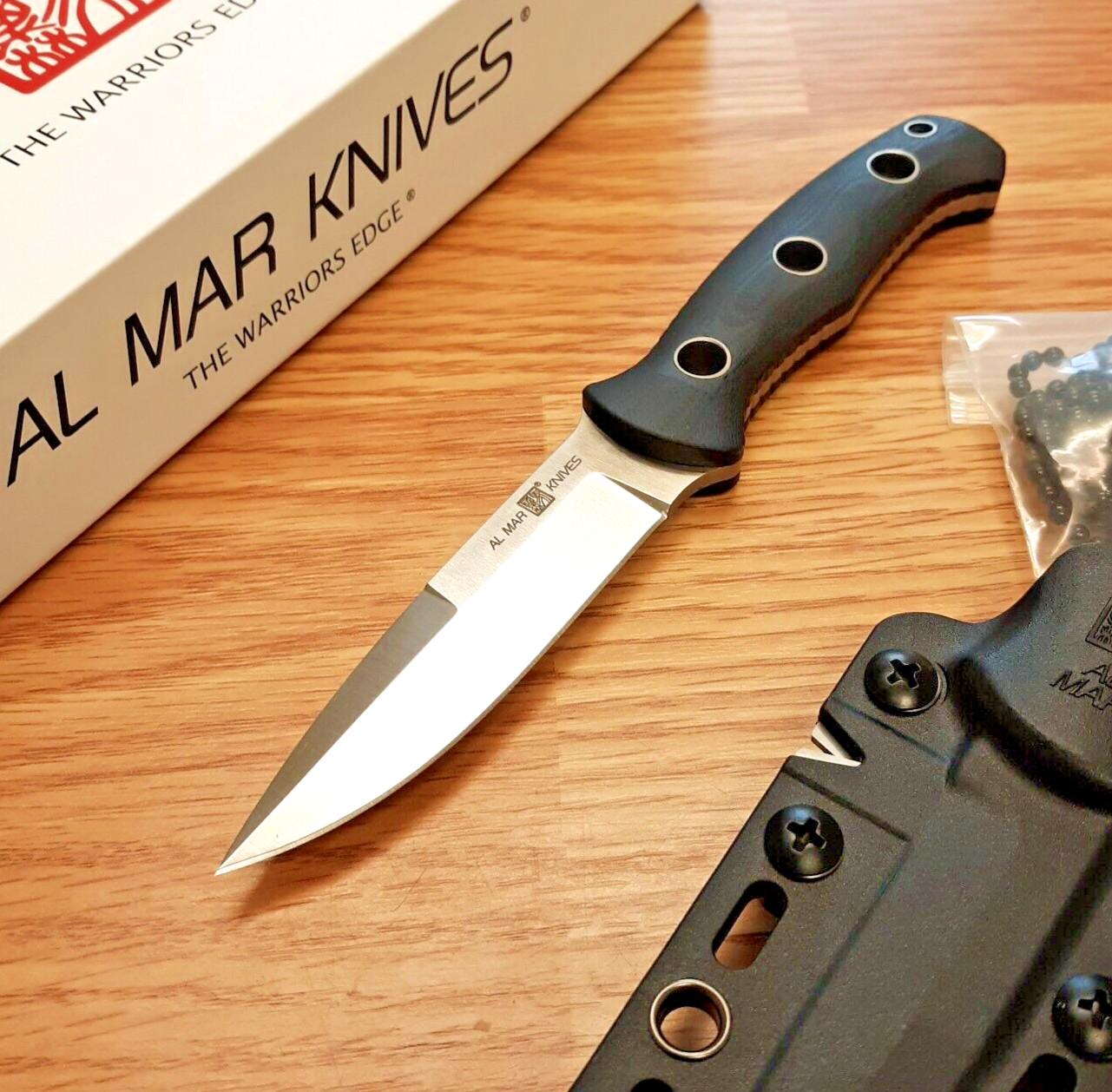 Al Mar S.E.R.E. Operator 30 Fixed Knife 3" D2 Tool Steel Blade Black G10 Handle