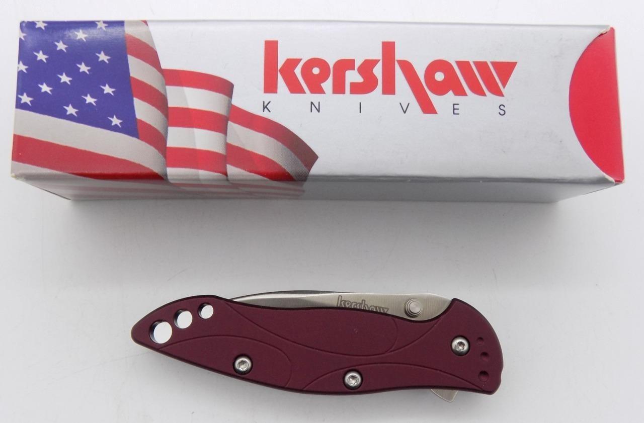 Vintage Retired Kershaw Ken Onion Design Centofante 1610 Maroon Handle Knife BN