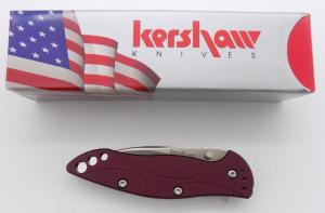 Vintage Retired Kershaw Ken Onion Design Centofante 1610 Maroon Handle Knife BN