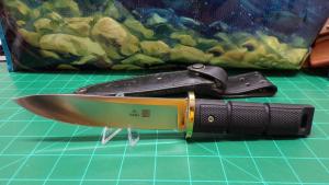 Vintage 1980' Rare Al Mar Seki Japan FIGHTING Knife 4006/4007 Leather - 1 of 200