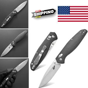 Tactical EDC Knife 3.3 Inch D2 Blade Lightweight Micarta Handle Pocket Clip