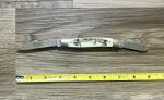 VINTAGE COLONIAL PROV USA SCRIMSHAW SERIES 3 BLADE STOCKMAN FOLDING POCKET KNIFE