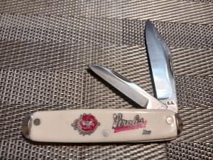 VINTAGE USA BRANDED ADVERTISING STROH'S BEER 2 BLADE EQUAL END JACK KNIFE