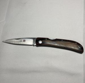 Al Mar Falcon Large Seki‑Japan Lockback Vintage Knife – Wood Handle - Used