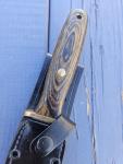 Al Mar knife seki Japan Black Leather Sheath, Fixed Blade 1980s Great Condition 