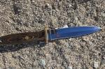 Al Mar knife seki Japan Black Leather Sheath, Fixed Blade 1980s Great Condition 