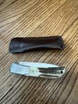 Vintage AL MAR 1005 EAGLE Folding Knife SEKI JAPAN Sambar Stag