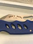 Frost Cutlery Navy Seal Tactical Knife Blue 16-055BL 4 1/2" Closed Lock Blade