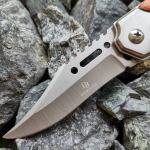 Tactical Folding Pocket Knife Wooden handle Outdoor Hiking camping hunting knife