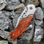 Tactical Folding Pocket Knife Wooden handle Outdoor Hiking camping hunting knife