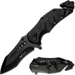 Tactical Folding Knife 3.75 Inch Black Stainless Steel Blade for Outdoor Use