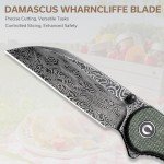 CIVIVI Elementum Wharncliffe Damascus Pocket Knife Micarta Handle