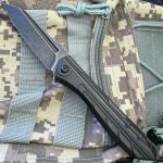 7.75" Stonewashed Tactical Black Spring Assisted Open Folding Blade Pocket Knife