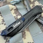 7.75" Stonewashed Tactical Black Spring Assisted Open Folding Blade Pocket Knife